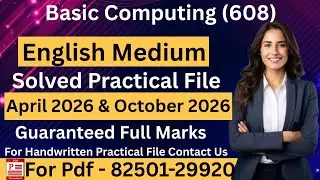 NIOS Class 10 Basic Computing (608)Practical File 2026 || NIOS Basic Computing (608)Practical File