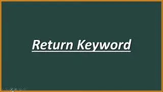 core java:- what is return keyword in java