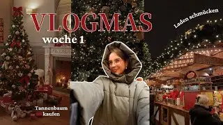 Vlogmas #1- Laden schmücken, Tannenbaum kaufen, Weihnachtsparty, tanzen, arbeiten 🎄💌