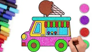 Ice Cream Truck 🍦🚚 Drawing and Coloring | Coloring and Painting for Kids & Toddlers | How to Draw