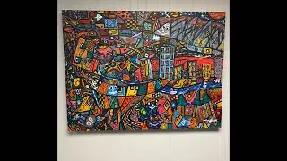 Almost Done My Large Abstract Oil Painting - Watch Me Paint A Chaotic Doodle Painting!