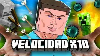 Me PASE Minecraft PERO en VELOCIDAD x10... fue una TORTURA