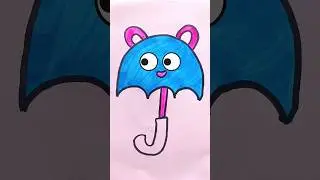 Umbrella Drawing, Colouring and Painting for Kids Tollders #shorts #kids