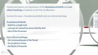 Studies of Religion   Judaism Assessment Analysis