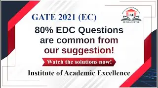 GATE 2021 EC Solutions of EDC Questions || 80% Common!!!