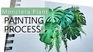 Monstera Plant Painting |  Process Video