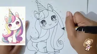 Easy drawing Cute Unicorn for kids
