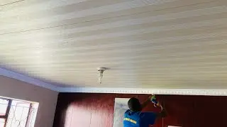 How to install PVC ceiling /with trap door or secret door #construction #diy #renovation