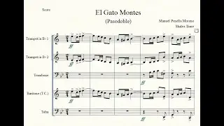 EL GATO MONTÉS (Pasodoble)(Score: Trumpet Bb 1 y 2, Baritone (T.C.), Trombone y Tuba)(Playback)