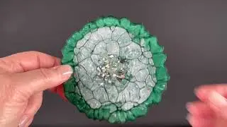 Green Crackle Geode Vanity Tray by Crystal Resin Art