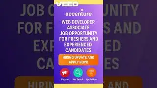 Accenture Hiring: Web Developer Associate | Freshers & Experienced | Apply Now #jobalert #jobs2025