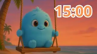 15 Minute Timer with Flumbo on a Beach Swing &mdash; For Focus, Breaks, or Calm Time