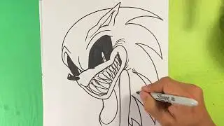 EASY How to Draw SONIC.EXE - SCARY VERSION