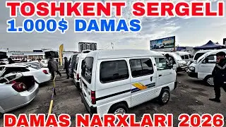 12-YANVAR SERGELI MOSHINA BOZORIDAN DAMAS NARXMARI 2026