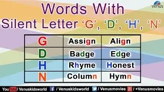 Words With Silent Letter 'G' 'D' 'H' 'N'