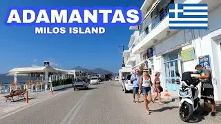 Drive Through Adamantas, the Harbor Town of Milos Island, Greece