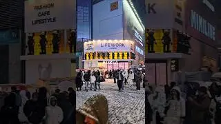 Seoul's Snowy Myeongdong Street Walking Tour, K-Pop Demon Hunters Korea 눈 내리는 밤 서울명동거리 워킹투어