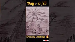 Easy Landscape Drawing Technique 😱🔥75 Days Hard challenge🔥.#shorts #art #craft #drawing #satisfying