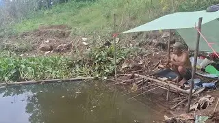 solo camp fishing sendirian di spot angker belakang pabrik terbengkalai