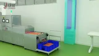 Small sized microwave heating tunnel furnace
