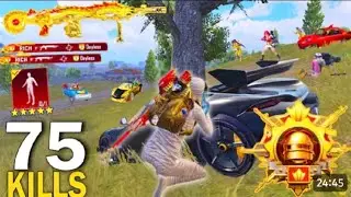 75 kill and Conqueror lobby 1 V4 pubg mobile