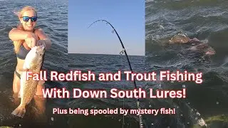 Got SPOOLED In Seconds By a Mystery Monster! Texas Redfish and Trout Using Down South Lures!