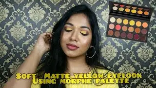 Soft Matte Yellow Eyemakeup Look || cut crease eyelook ft. morphe sunset beats eyeshadow palette