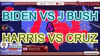 Kamala Harris vs Ted Cruz and Joe Biden vs Jeb Bush (The Political Machine 2020 AI)