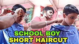 School Boy Regular Short Haircut With Scissor || Odia Barber Munna..