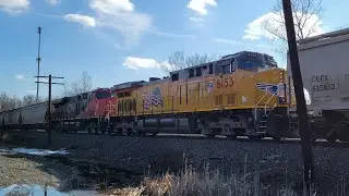 Norfolk Southern 13Q with UP & CN DPUs in Hudson, OH 2 27 22