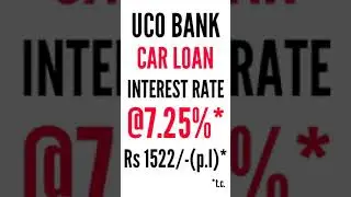 UCO BANK Car Loan Interest rate @7.25%*.Visit our website to apply. #ucobank #carloan #interestrate