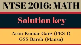 NTSE 2016: Math solution key