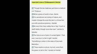 Important Lines of Shakespeare's Hamlet|Uptgt|Uptgt|Gic|Neha's English Ease|Shorts