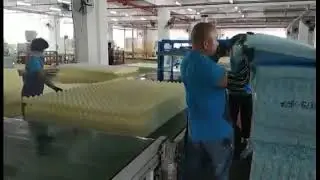 NG-001 Automatic rolling glue foam mattress palletizing stacking table assembly line