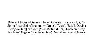 How to Declare and Initialize Arrays in Java