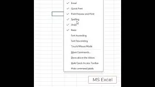 Excel Quick Access Toolbar