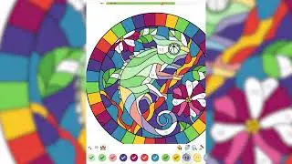 Color by Number with Chameleon Coloring Page | #Coloring Book Pro #Relax