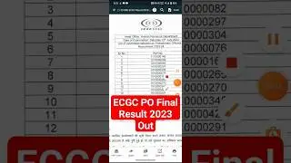 ECGC PO Final Result 2023 #shortsfeed #trending #result #admitcard #shorts#result