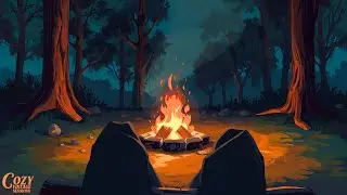 camping with dad, 1970s country oldies playing nearby (fireplace & cricket ambience)