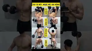 C&aacute;c b&agrave;i tập với tạ đơn || Tay to, vai rộng chuẩn men. #gym #gymhome #donglucsport #shorts