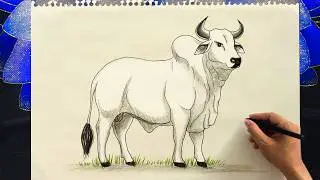 How to Draw a Bull (OX) Easily | Step by Step Bull / Ox Pencil Sketch drawing Tutorial for Beginners