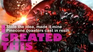 Pinecone Resin Coasters in Red & Silver | Nature-Inspired Epoxy Art Made in My Own Way