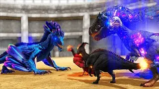 Celestial Ascended Rock Drake Vs Dinosaurs + Corrupted Monsters! Ark Survival Evolved