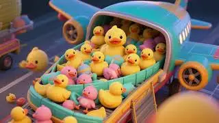 Cargo Plane with Baby Duck Toys 🦆✈️ | Flying Toy Adventure | Kids Nursery Rhymes