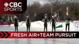 Long Track Speed Skating, but OUTSIDE! Women's Team Pursuit Final | Canada Winter Games | CBC Sports