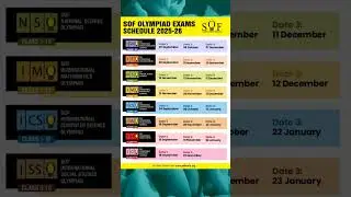 SOF olympiad Exams Shedule 2025-2026 #olympiad #sof #igko #imo #nso #iho #isso #icso