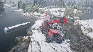 Snowrunner Rescue of Lost overload cargo With heavy crane