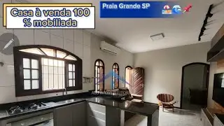 Bela casa à venda 100% MOBILIADA em Praia Grande SP, 🏠🏖🌊💎bairro Caiçara #casapraia