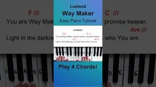Way Maker &mdash; 4 аккорда! www.lillaszasz.com #шорты #поклонение #пианино #урок #легкоепианино #waymaker