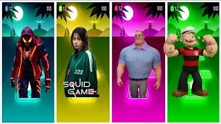 Tiles Hop - Super Spiderman 🆚 Squid Game3 🆚 Incredibles 🆚 Captain Mario 🎶 Tiles Hop EDM Rush